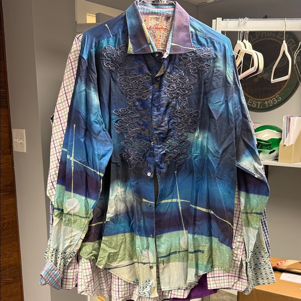 Robert Graham Multicolor Embroidered Shirt